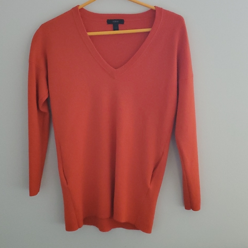 J. Crew XXS Oversized Merino Wool Sweater Orange